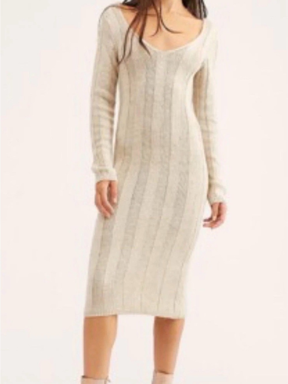 Free People Beach beige Backless Ribbed Knit Dress - Picture 10 of 10